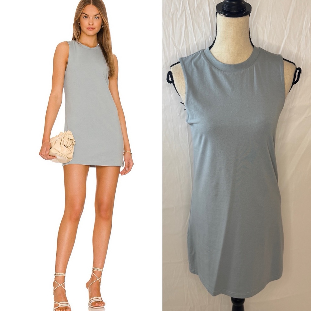 ALL THE WAYS Kelly Muscle Tee Gray Mini Dress